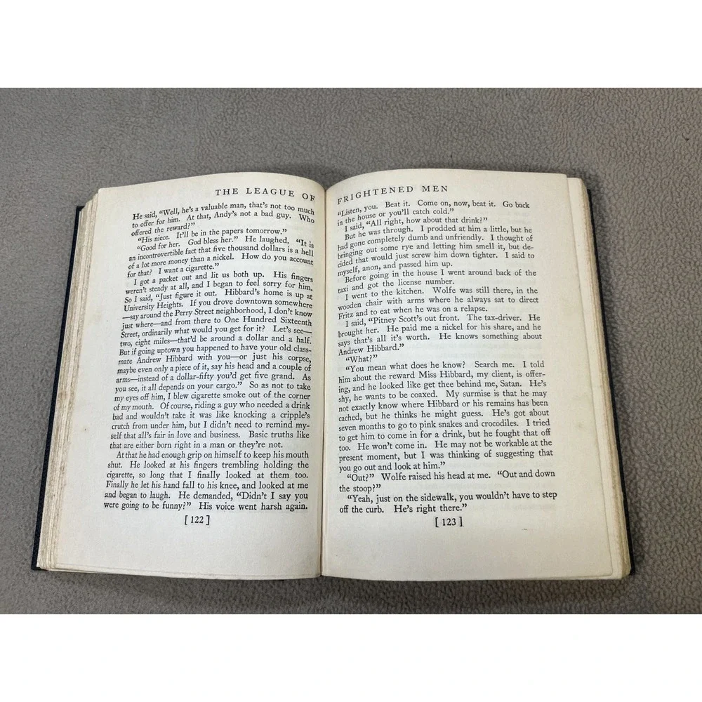 The‎ League of Frightened Men Rex Stout Nero Wolfe Mystery Hardcover Book 1935